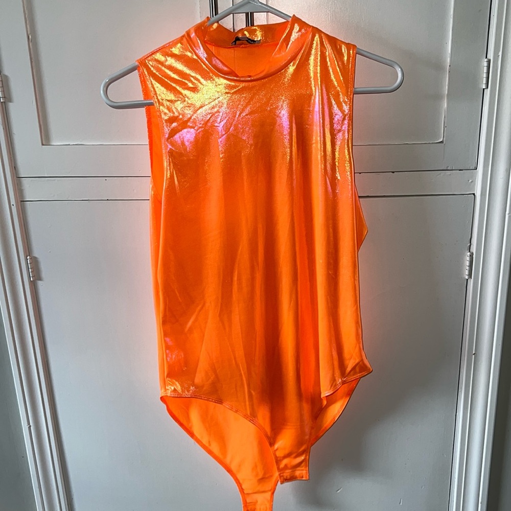 Orange sheen bodysuit
